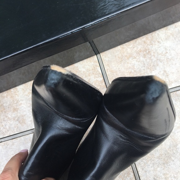 Sebastian black leather pointed toe heeled boots - Picture 7 of 14